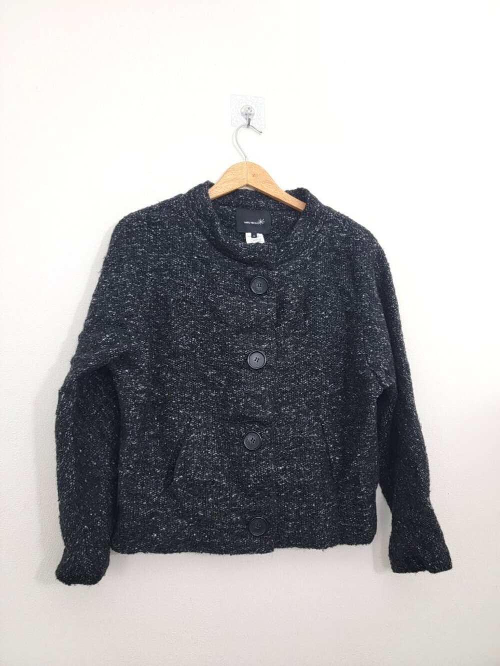 Isabel Marant Boucle Tweed Boxy Short Jacket in Marled Grey 2